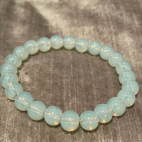 Opalite Beaded Bracelet 7”-8” Stretch - Picture 2 of 2